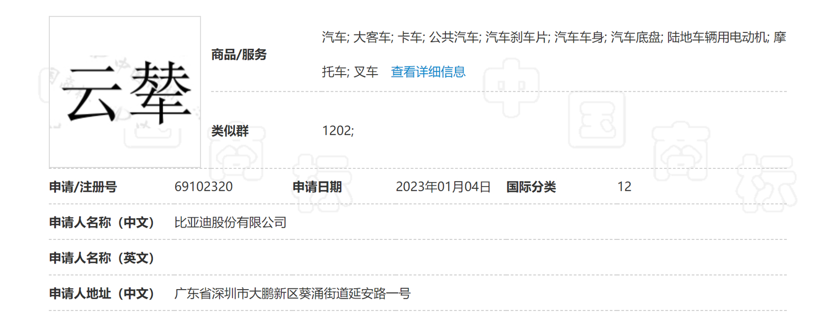 又一黑科技？比亚迪注册“云辇”商标