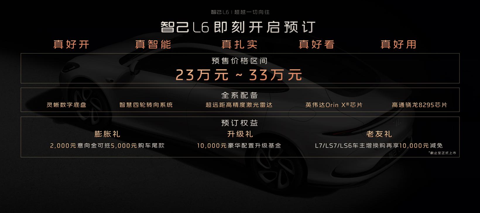 智己L6正式开启预售，23万元~33万元