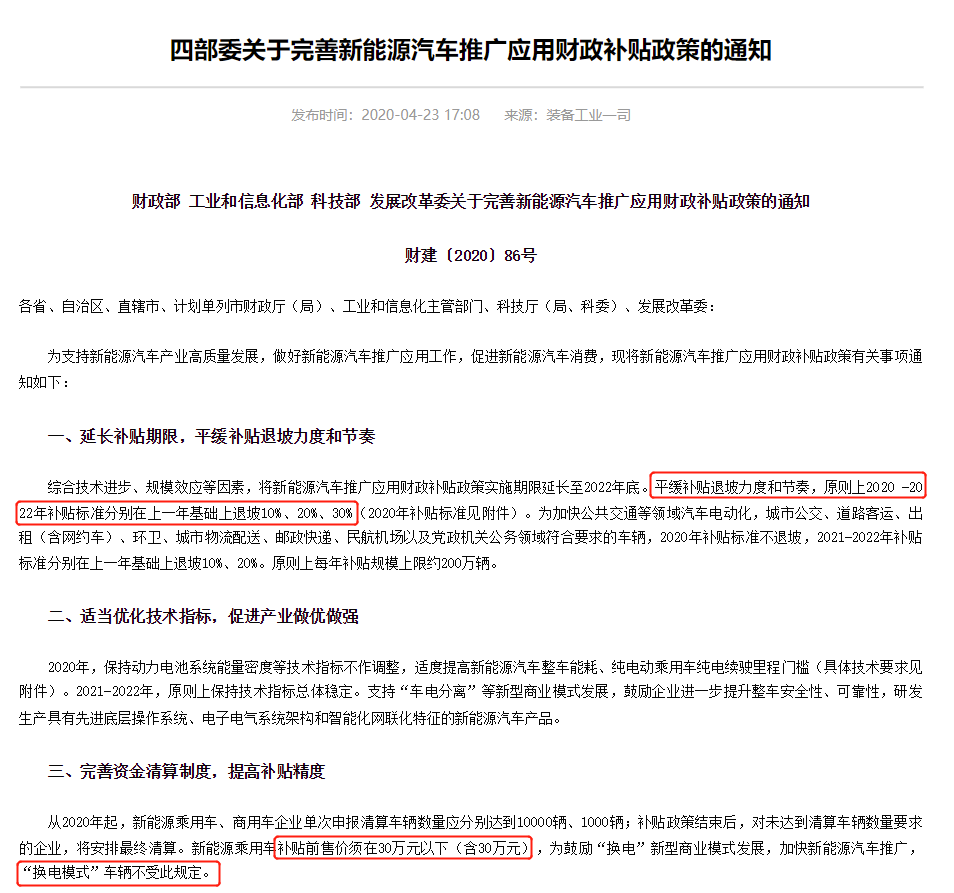 2022年补贴退坡政策已定 有哪些车企已经涨价了？
