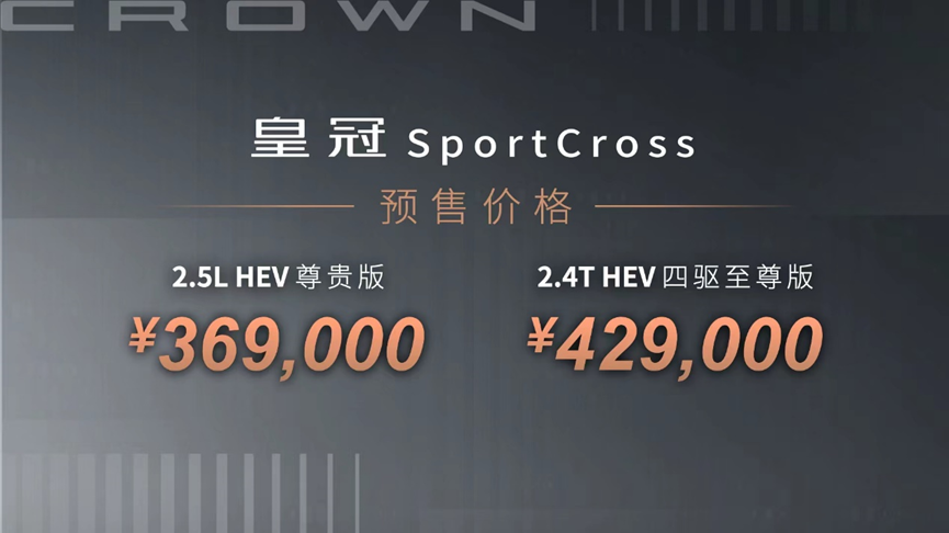 36.9万起 全新皇冠 SportCross开启预售
