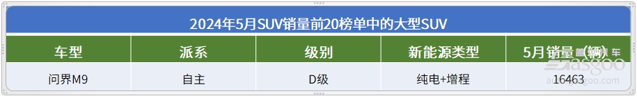 5月SUV销量TOP20：Model Y重夺冠军，问界M9月销持续破万