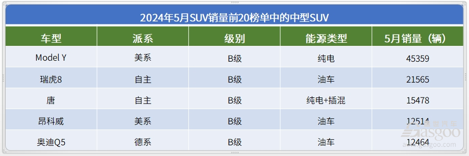 5月SUV销量TOP20：Model Y重夺冠军，问界M9月销持续破万
