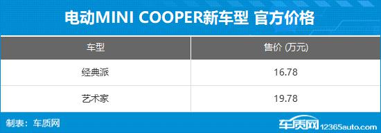电动MINI COOPER新车型上市 售16.78万起